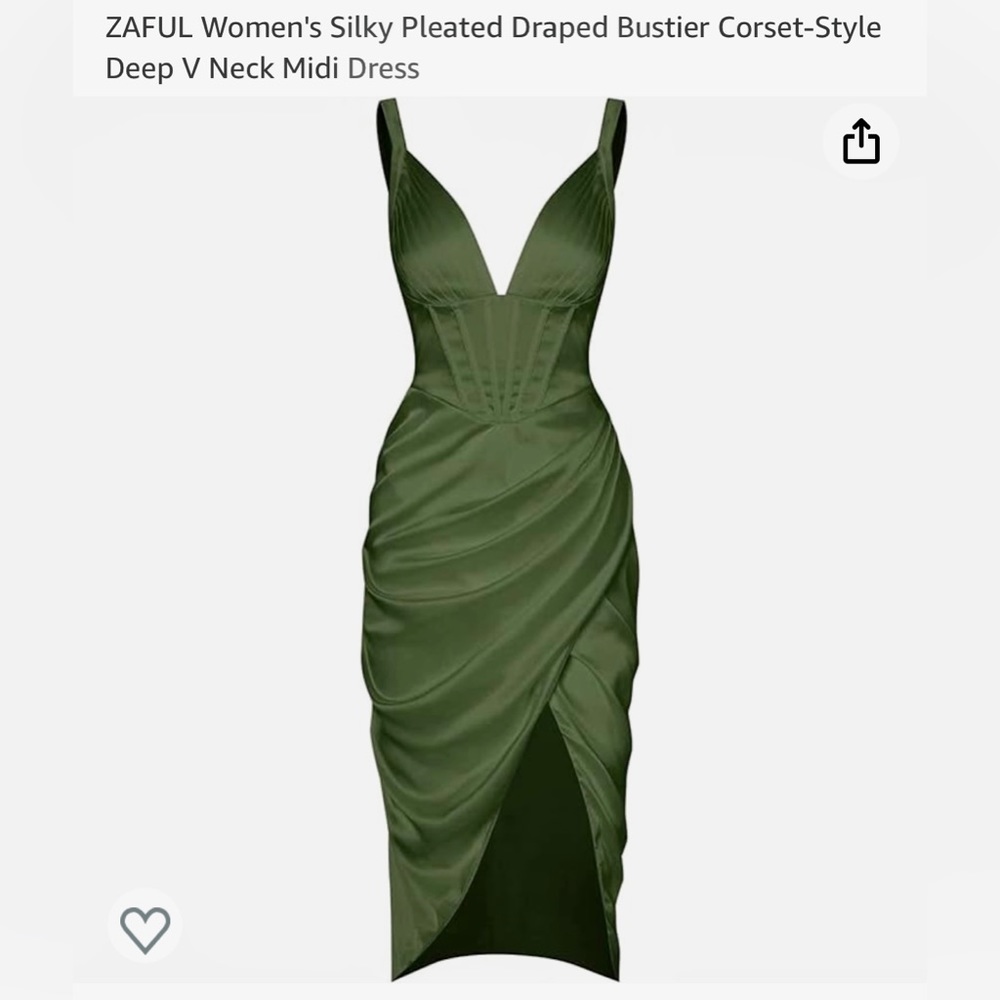 NWT - Silky Pleated Bustier Dress Corset Style